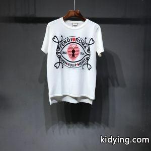 限定セール新作登場大活躍コーデの主役特大のプリント半袖Ｔシャツホワイトカーキfendi コピーフェンディ コピー コピーｔシャツkidying26zmWH1z