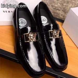 代引き通販のヴェルサーチ スーパーコピー、versace スーパーコピーのピカピカしている黒いメンズパンプス_ヴェルサーチ スーパーコピー versace スーパーコピー_ブランド コピー 激安(日本最大級)kidying26GPfWbm