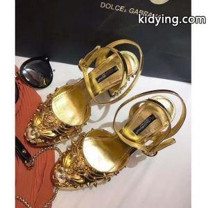 DOLCE&gabbana コピーブランド レディース サンダル 溢れた高級感があるアイテム ドルガバ 靴 コピー ゴールド シルバー ファッション コーデ 品質保証kidying26am8rye