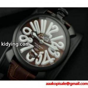クラシックGAGAmilano コピーガガ ミラノ コピーマヌアーレブラウン文字盤ホワイトインデックス レザーベルト50101kidying26Knu0fC