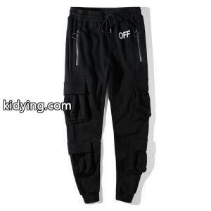 伸縮性に優れたオフホワイト ブランド コピーコピーOff-white ブランド コピーロングズボンスポーツボトムスメンズブラックファッションパンツkidying261Tbyqy