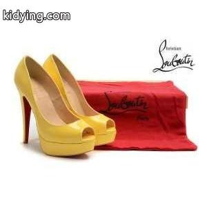 可愛い ルブタン ピープトゥ ハイヒール レザー パンプス イエロー Peep Toe 120_クリスチャンルブタン コピー CHRISTIAN louboutin コピー_ブランド コピー 激安(日本最大級)kidying26P919Tj