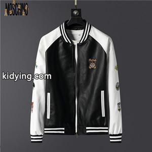 大胆なスリット上品Moschino モスキーノスーパーコピー レザージャケット 愛用できるメンズブルゾンkidying26KfaSPz