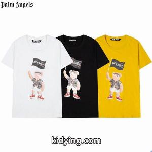 Palm Angles旗クマキャラクター入りのコットンTシャ...