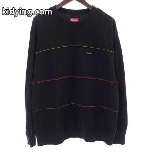 シュプリーム スーパーコピー/supreme スーパーコピー 17AW Multicolor Piping pique Crewneck 長袖 Tシャツ02F18 サイズ メンズM ブラック×カーキ×レッド 通販kidying26TriO5b