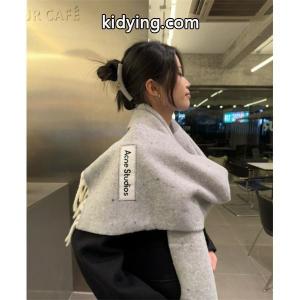 ACNE STUDIOS アクネ ストゥディオズ コピー 秋冬 保温 ライトグレー ロゴ マフラー 高級感kidying26jiyGnq