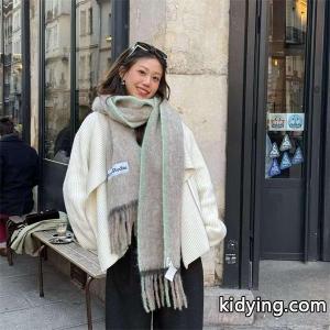 ACNE STUDIOS アクネ ストゥディオズ コピー  秋冬 落ち着き ベージュ ロゴ マフラー ナチュラルkidying26S5HzKz