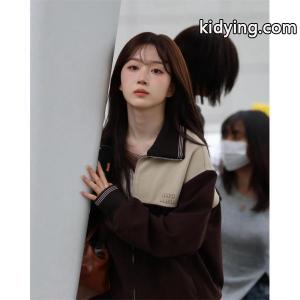 miumiu スーパーコピー ミュウミュウ スーパーコピー コピー 秋冬 防風 ブラウン バイカラー ジップジャケット 品格kidying26naGL1v