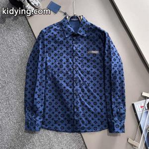 2026秋冬 総柄 シャツ ブルー 長袖 メンズ お洒落 LOUIS vuitton スーパーコピー ルイヴィトン スーパーコピー コピーkidying26Sz8jyu