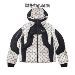 LOUIS vuitton コピーブランド ルイヴィトン コピーブランド コピー ダウンジャケット ホワイト×ブラック フード 秋冬コーデkidying26Gna4zq