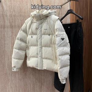 フード付きダウンジャケット ホワイト 新作 高級 快適 prada ブランド コピー プラダ ブランド コピー コピーkidying26LrWv8z
