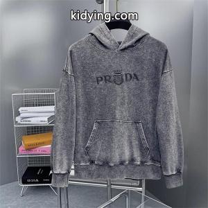 新登場 パーカー グレー 売れ筋 着心地抜群 カジュアル prada スーパーコピー プラダ スーパーコピー 偽物kidying26y09j0D