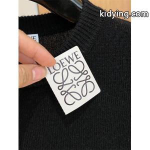 入手困難 ブラック ニット レザーパッチ 上質素材 おすすめ loewe ブランド コピー ロエベ ブランド コピー 偽物kidying260XD4Xn