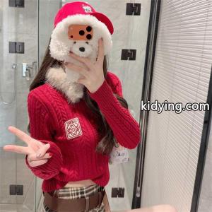loewe コピー ロエベ コピー スーパーコピー 秋冬映え レッド ニット コンパクト丈 トレンド 可愛いkidying26ST1rKv