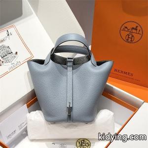 定番☆Hermès picotin 18エルメス スーパーコピー ハンドバッグスーパーコピーＮ級品人気blue lin お洒落コーディネートkidying2689TnSD