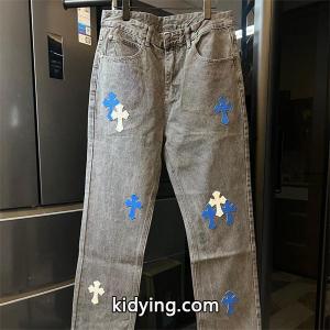 クロムハーツ ブランド コピー Chrome hearts ブランド コピー コピー 話題 マルチクロス刺繍 ストレート 注目新作 デニムパンツkidying261bqmWv