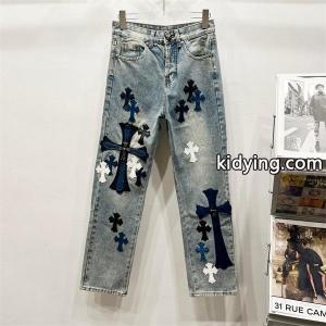 存在感 クロムハーツ コピー Chrome hearts コピー コピー 異素材ミックス トレンド対応 デニムパンツkidying26X9X9DC