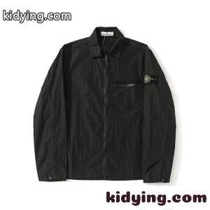ジャケット メンズ 本革 ジップアップ ブラック STONE ISLAND ストーンアイランド コピーkidying26Hbqaym