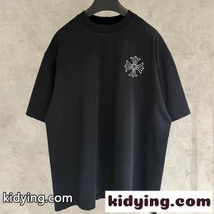 Tシャツ 半袖 ポイント ビッグシルエット ブラック シンプル CHROME hearts スーパーコピー クロムハーツ スーパーコピー コピーkidying26aK5rSj