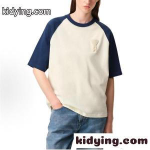 旬コーデ 半袖Tシャツ ナチュラルテイスト 軽やか着用 AMI PARIS アミ パリス コピーkidying26qSvqum