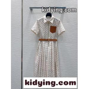 ベルト付き モノグラム 半袖 シャツワンピース ルイ・ヴィトン ワンピース コピーkid26muqq8D