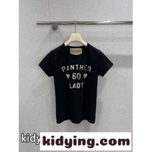 カジュアル プリント コットン 半袖Tシャツ ヴァレンティノ ブランド コピー Tシャツ 偽物 ブラックkid26fm4TPD