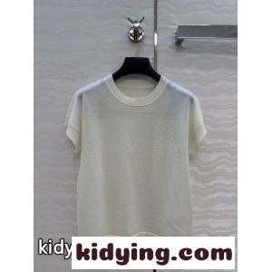 26SS Hリフト ショートスリーブニット エルメス スーパーコピー セーター コピー オフホワイト スーパーコピーkid2645bi8D