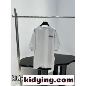 ロゴプリント オーバーサイズ 半袖Tシャツ バレンシアガ ブランド コピー Tシャツ コピー ホワイトkid26419bym