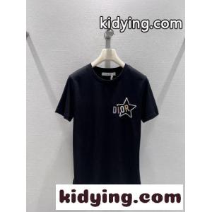 シンプル 洗練された コットン 半袖Tシャツ クリスチャン・ディオール コピー Tシャツ コピー ブラックkid26qqqyWr