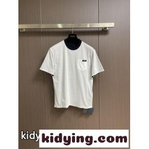 着回し 合わせやすい リバーシブル 半袖Tシャツ プラダ コピー Tシャツ 偽物 ネイビーkid260bm49z