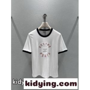 カジュアル おしゃれ コットン 半袖Tシャツ セリーヌ コピーブランド Tシャツ 偽物 ホワイトkid26ra4D8j