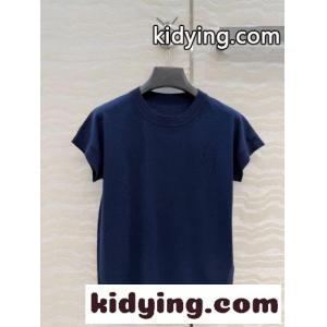 26SS Hリフト ショートスリーブニット エルメス スーパーコピー セーター コピー ネイビーkid26bS59je