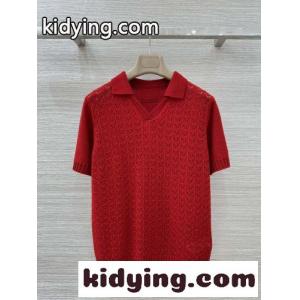 爽やか 春夏 カシミヤ 半袖 ニットポロ ミュウミュウ コピー ニット コピー レッドkid26W1vW1z