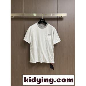 着回し 合わせやすい リバーシブル 半袖Tシャツ プラダ コピー Tシャツ 偽物 グレーkid26Kj8jmC
