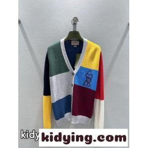 カラーブロックウール＆カシミヤ カーディガン グッチ コピー ニット 偽物 Vネックkid26O5Tjma
