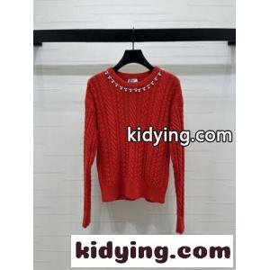 パール＆ビジュー装飾 ケーブルニット シャネル スーパーコピー セーター コピー レッドkid26iaG1vi