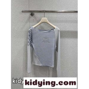 クロムハーツ コピーブランド Tシャツ 偽物 カジュアル ボーダー ボートネック 長袖Tシャツkid26iOXzOz