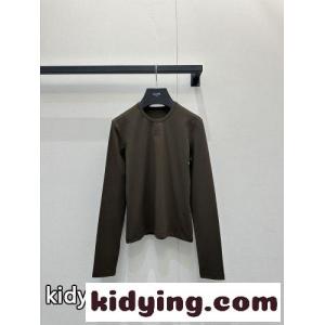 シンプル トリオンフ 長袖Tシャツ セリーヌ スーパーコピー Tシャツ コピー ダークブラウンkid26P1bKjC