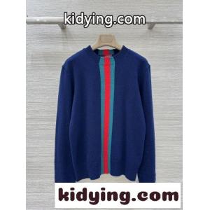 ウェブ ストライプ付き カシミヤニット グッチ コピー セーター コピー ネイビーkid2645fSnm