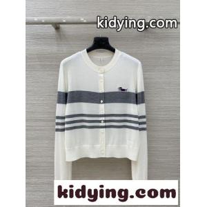 ウール＆シルク クルーネック カーディガン トムブラウン コピー ニット スーパーコピー ホワイトkid26KLT9Hn