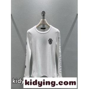 スタイリッシュ コットン ワッフル 長袖Tシャツ クロムハーツ ブランド コピー Tシャツ 偽物 ホワイトkid261nCe0j