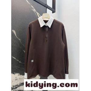 洗練された カジュアル 配色 トップス セリーヌ ブランド コピー Tシャツ コピー ブラウンkid26jG9PXr