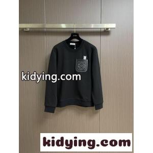 コットン クルーネック スウェットシャツ ロエベ ブランド コピー Tシャツ 偽物 アナグラム ブラックkid26z8jqKD