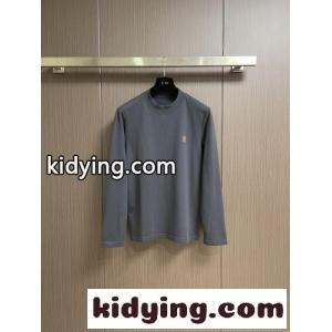 シンプル 洗練された コットン 長袖Tシャツ ロエベ ブランド コピー Tシャツ 偽物 グレーkid2601beWr