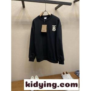 カジュアル TBロゴ コットン スウェットシャツ バーバリー コピーブランド Tシャツ 偽物 ブラックkid269LvGvy