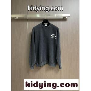 カジュアル ウォッシュ加工 スウェットシャツ バレンシアガ コピーブランド Tシャツ 偽物 ブラックkid2699DOrq