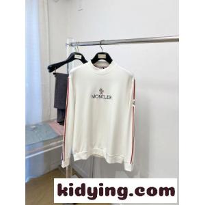 サイドライン クルーネック スウェットシャツ モンクレール コピー Tシャツ 偽物 コットン ホワイトkid2619D8Xb