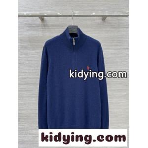 ハーフジップ プルオーバー ラルフローレン セーター 偽物 ウール＆カシミヤ ブルーkid26LjGHrm