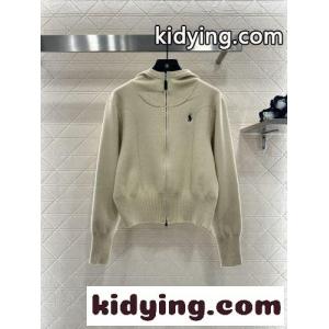 上品 カジュアル ラルフローレン ニット 偽物 ダブルジップ ニットパーカー ベージュkid26aW1HXb