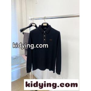 上品 洗練された ロゴ刺繍 長袖ポロシャツ エルメネジルド・ゼニア Tシャツ 偽物 ブラックkid26uSr89j